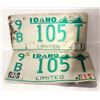 Image 1 : MATCHING IDAHO LICENSE PLATES