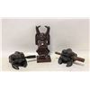 Image 1 : WOOD CARVED FROG MUSIC MAKERS & STATUE