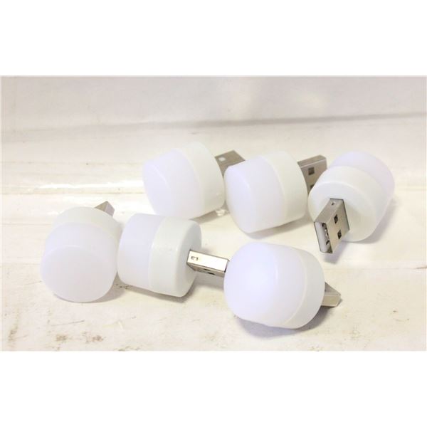 USB MINI LED PORTABLE LIGHTS- LOT OF 6