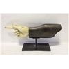 Image 1 : VINTAGE CAST RUSTIC HAND ON METAL BASE