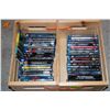 Image 1 : 2 WOODEN HANDLED CRATES W/ASSORTED DVDS/MEDIA/ETC