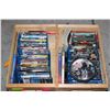 Image 1 : 2 WOODEN HANDLED CRATES W/ASSORTED DVDS/MEDIA/ETC