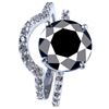 Image 1 : 5 CT BLACK MOISSANITE 925S BRIDAL RING SZ 7