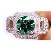 Image 1 : SIZE 7.25 4.29 CT BLUE ROUND MOISSANITE ENGAGEMENT