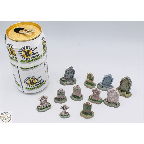 LEMAX SPOOKY TOWN LOT OF 11 GRAVESTONES