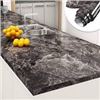 Image 1 : NEW YENHOME 60CM X 5M BLACK BROWN MARBLE COUNTERTO