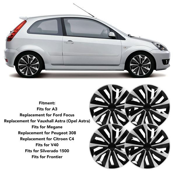 BRAND NEW 4PCS 17" SILVERTONE FULL COVER WHEEL HUB