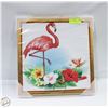 Image 2 : NEW DESIGNQ TROPICAL FLOWERS & FLAMINGO WALL ART