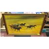 Image 1 : PAINTING 8 HORSES GALLOPING HARLAND YOUNG 40"X28"
