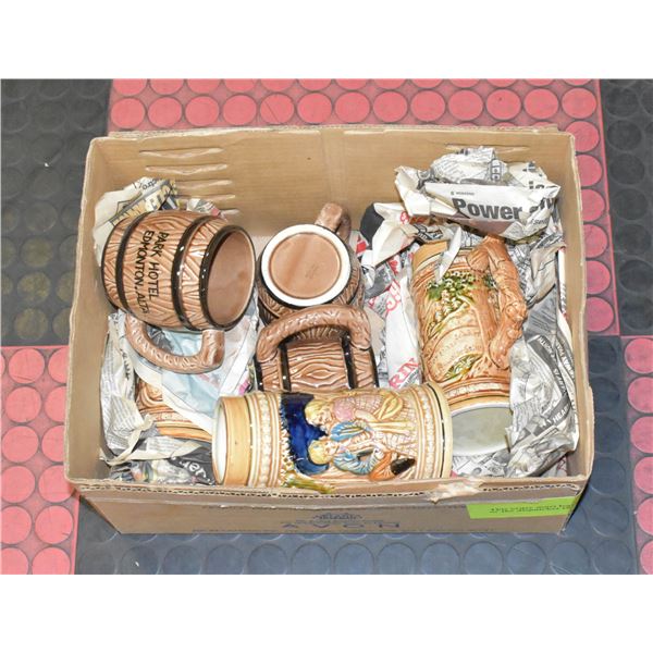 ASSORTED BEER STEINS