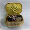 Image 1 : VINTAGE SEWING BOX FULL OF CONTENTS