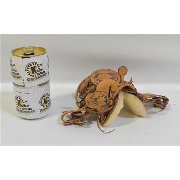 MINIATURE LEATHER SADDLE