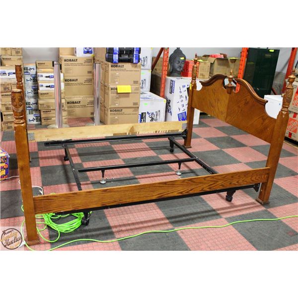 QUEEN SIZED WOODEN BED FRAME 50" X 63" X 87"