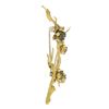 Image 6 : Vintage 18K Gold Ruby Emerald Sapphire & Turquoise Textured Branch Pin Brooch
