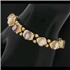 Image 7 : Vintage 14K Gold 6.25" Hardstone Cameo Polished Multi Shape Slide Charm Bracelet
