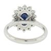 Image 3 : New 14K White Gold 3.52 ctw GIA Oval Sapphire & Diamond Halo Flower Cluster Ring