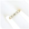 Image 7 : NEW 18k Gold .92 ctw Round Low Profile Light Brown Diamond 5 Stone Stack Band Ri