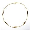 Image 3 : Vintage 10k Gold 14.8mm Bar Tigers Eye W/ Pearl & Gold Bead Ball Chain Necklace