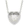 Image 7 : 18K White Gold GIA Heart Brilliant Diamond & Ruby Halo Slide Pendant Necklace
