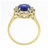 Image 8 : NEW 14k Yellow Gold 2.86 ctw Oval Violet Blue Tanzanite Round Diamond Halo Ring
