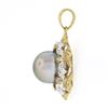 Image 4 : 18k TT Gold 11mm Gray Tahitian Pearl w/ 0.66 ctw White & Yellow Diamond Pendant