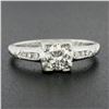 Image 7 : Antique Platinum 0.60 ctw Old European Cut Diamond Floral Work Engagement Ring