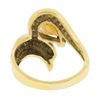 Image 7 : 18k Yellow Gold 1.98 ctw Pear Cut Citrine & Channel Diamond Grooved Bypass Ring