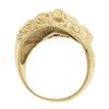 Image 7 : Estate 14K Yellow Gold Detailed Horse Head Band Ring w/ 0.10 Diamond & Sapphire