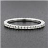 Image 5 : 14k White Gold 0.33 ctw Pave Diamond Thin Petite Stack Wedding Eternity Band Rin