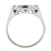 Image 8 : Antique Art Deco 20k Gold .45 ctw European Diamond & Sapphire Moi et Toi Band Ri