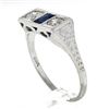 Image 9 : Antique Art Deco 20k Gold .45 ctw European Diamond & Sapphire Moi et Toi Band Ri