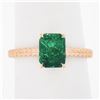 Image 2 : New 14k Gold 1.43 ctw GIA Octagonal Prong Green Emerald Solitaire Engagement Rin