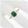 Image 4 : New 14k Gold 1.43 ctw GIA Octagonal Prong Green Emerald Solitaire Engagement Rin