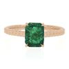 Image 5 : New 14k Gold 1.43 ctw GIA Octagonal Prong Green Emerald Solitaire Engagement Rin