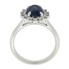 Image 2 : New 14K White Gold 3.52 ctw GIA Oval Sapphire & Diamond Halo Flower Cluster Ring