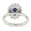 Image 3 : New 14K White Gold 3.52 ctw GIA Oval Sapphire & Diamond Halo Flower Cluster Ring
