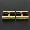 Image 7 : Tiffany & Co. 18k Yellow Gold Textured Polished Geometric Dual Box Men Cufflinks