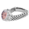 Image 4 : Rolex Ladies Stainless Steel Salmon Dial White Gold Diamond Bezel Datejust Hidde