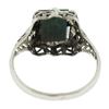 Image 2 : Antique Art Deco 14k White Gold Bloodstone Detailed Open Filigree Solitaire Ring