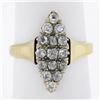 Image 1 : Antique Victorian Gold 1.6 ctw Old Mine Cut Diamond Navette Marquise Cocktail Ri