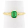 Image 1 : NEW Classic 14k Gold 0.51 ctw Prong Set Emerald Cut Emerald Solitaire Petite Rin