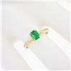 Image 3 : NEW Classic 14k Gold 0.51 ctw Prong Set Emerald Cut Emerald Solitaire Petite Rin