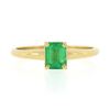 Image 4 : NEW Classic 14k Gold 0.51 ctw Prong Set Emerald Cut Emerald Solitaire Petite Rin