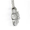 Image 4 : 18K White Gold 0.35 ctw Diamond Flower Slide Pendant w/ Cable Chain Necklace