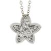 Image 6 : 18K White Gold 0.35 ctw Diamond Flower Slide Pendant w/ Cable Chain Necklace