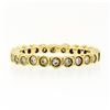 Image 5 : 14k Yellow Gold 0.92 ctw Round Milgrain Bezel Set Diamond Eternity Band Ring Sz