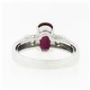 Image 9 : Vintage 18k Gold 1.62 ctw GIA Oval Ruby & Round Diamond Accent Engagement Ring
