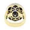 Image 7 : 18k TT Gold Oval Bezel Sapphire w/ 1.7 ctw Diamond Milgrain Mosaic Dome Bombe Ri