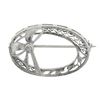 Image 1 : Antique Art Deco 14k White Gold Diamond Filigree Oval Wreath w/ Bow Brooch Pin
