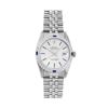 Image 2 : Rolex Mens Stainless Steel Silver Index 18K White Gold Diamond & Sapphire Bezel